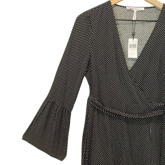 NWT BCBGeneration Wrap Dress Black Polka Dot XS - Picture 5 of 10